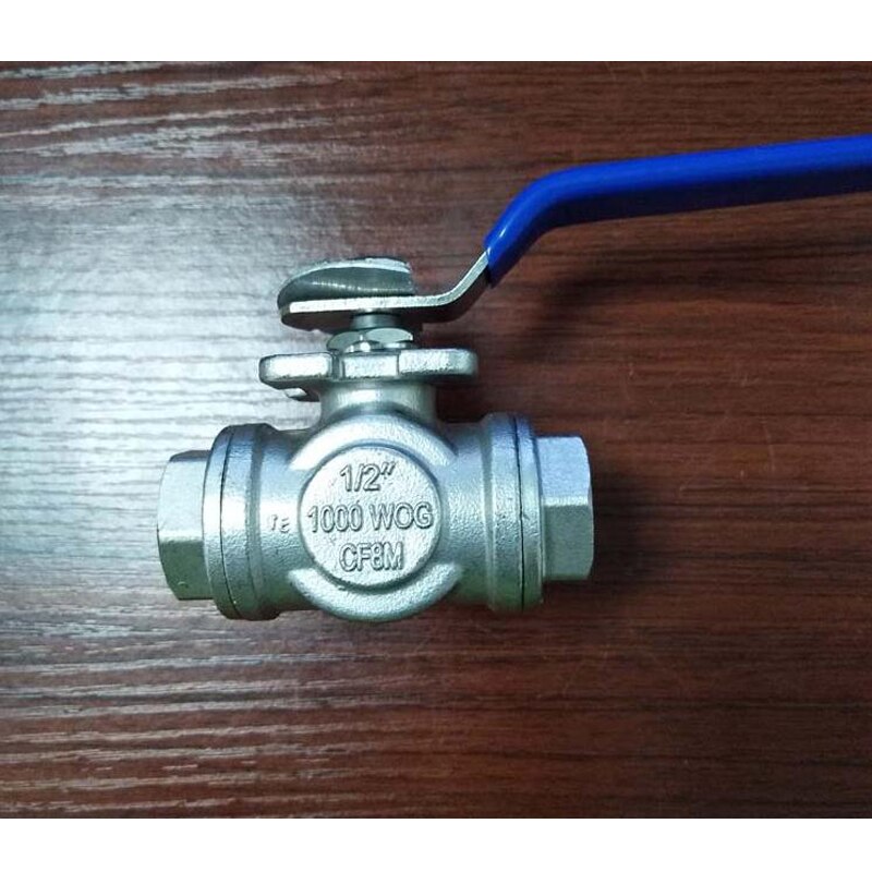 Stainless steel three-way ball valve 1 / 2''1 / 4" 3/8'3 / 4 inch L-type T-type BSP female SS304 three-way water ball valve