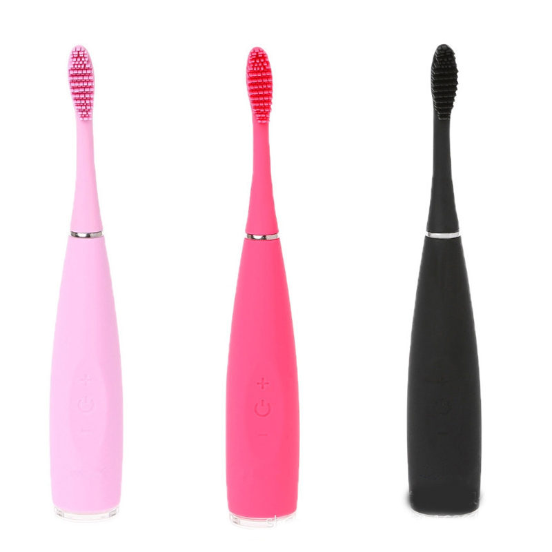 Cepillo de dientes eléctrico sónico de silicona, cepillo de dientes eléctrico de cerdas suaves, impermeable, Limpieza Profunda, cabezal de cepillo de grado alimenticio,