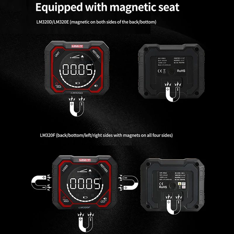 UNI-T LM320D LM320E LM320F Magnetic Inclinometer Angle Finder Digital Level Protractor 4*90 Degree Ruler Inclinometro