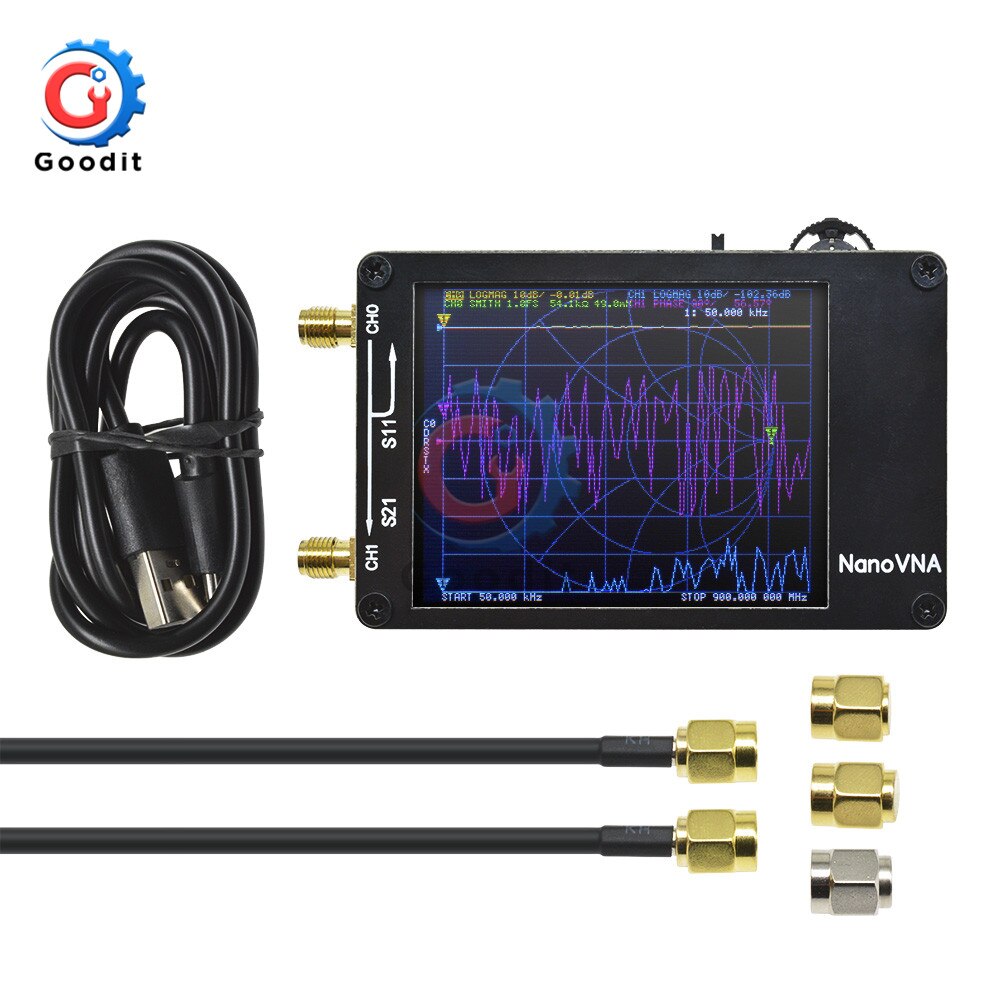 2.8 inch LCD Display NanoVNA Nano VNA Vector Network Analyzer Antenna Analyzer Standing Wave MF HF VHF UHF Genius 50KHz-300MHz
