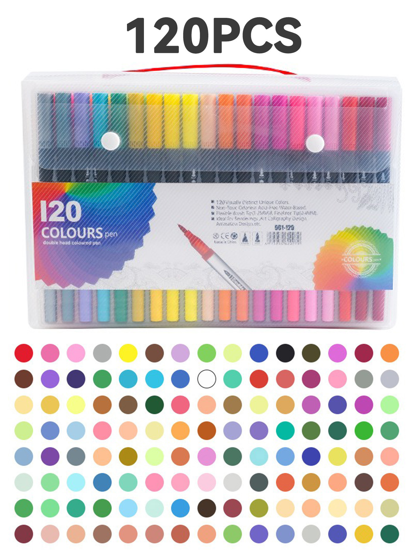 12/24/36/60/80/100/120 Colors Dual Markers Brush Pen Fine Double Tip Art Marker Coloring Hand Lettering Drawing School Supplied: Lavender
