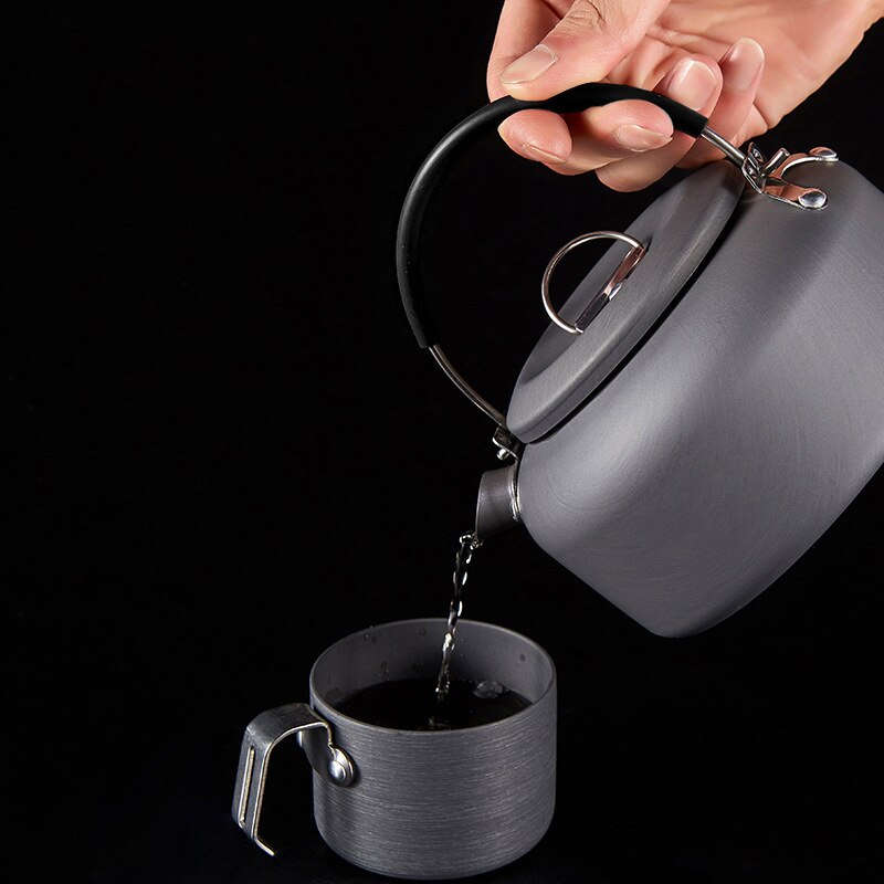 Outdoor Boiled Coffee Pot Lightweight Tableware Kettle Coffee Pot Aluminum Camping Teapot For Picnic Camping Hiking Backpacking