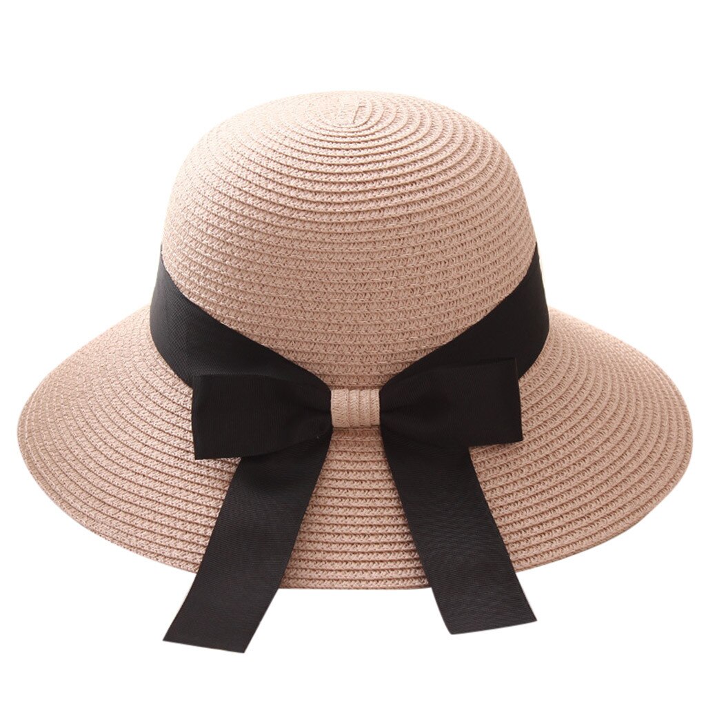 Femmes Nouvelle Dames Femmes Décontracté À Large Bord Disquette Pliable Paille Plage Chapeau Décontracté Chapeaux Gorras