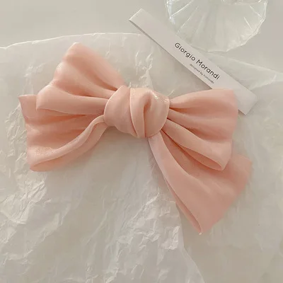 Vintage gros nœuds papillon de cheveux pinces à cheveux mignonnes Satin deux couches papillon arc épingle à cheveux fille cheveux accessoires pour femmes nœud papillon épingles à cheveux: Gris foncé