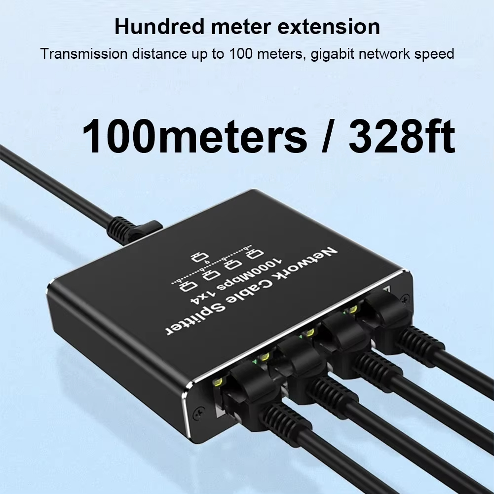 Adattatore Ethernet 1 ingresso 4 uscite da 1000 Mbps da 1 a 2/3/4 RJ45 LAN Internet Splitter Cat 6 RJ45 Gigabit Switch per PC Laptop TV Box Route