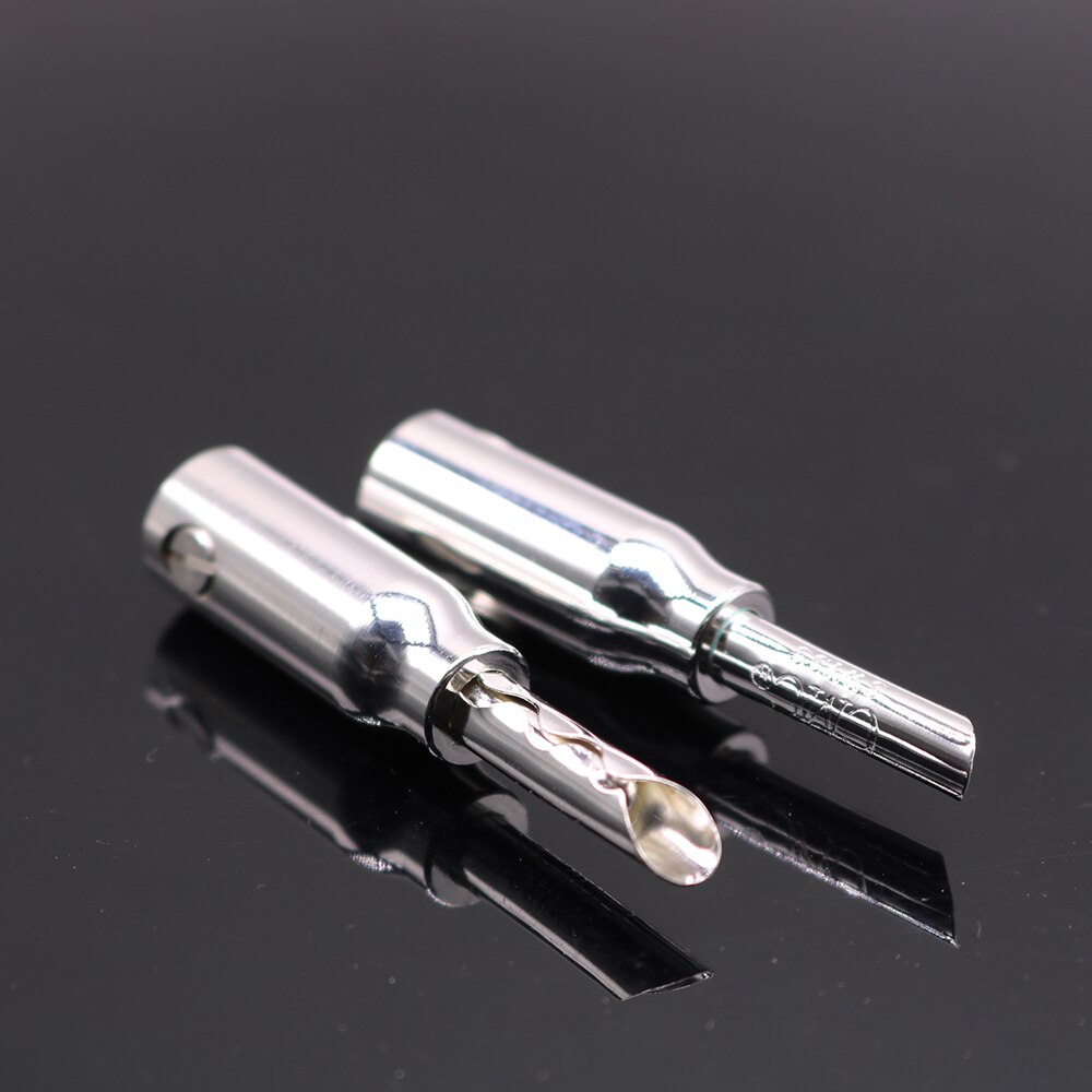 Yivosound diy alto-falante de alta fidelidade cabo chapeamento prata banana conector plug