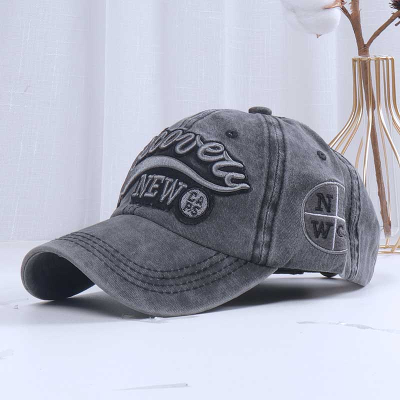 100% gewaschen Denim Baseball Kappe Snapback Hüte Sommer Herbst Hut für Männer Frauen Caps Casquette Hüte Brief Stickerei Gorras: Black