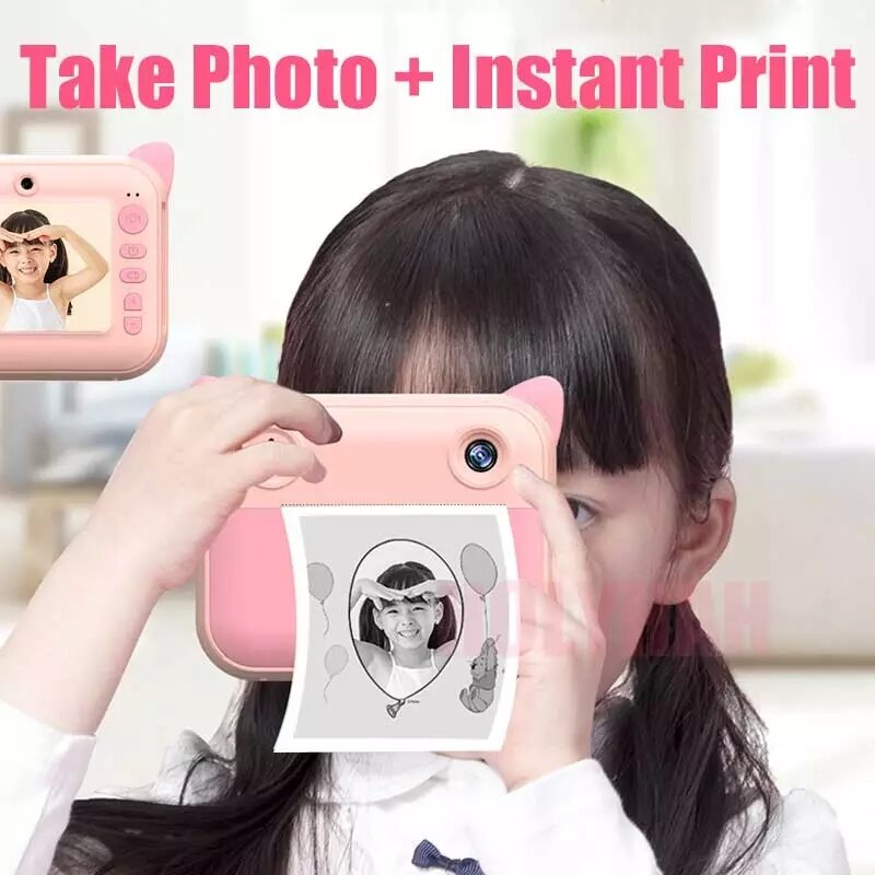 Childred Camera Printer Kids Camera Digitale Thermische Foto Camera Hd 1200P Video Selfie Kinderen Speelgoed Met Tf kaart
