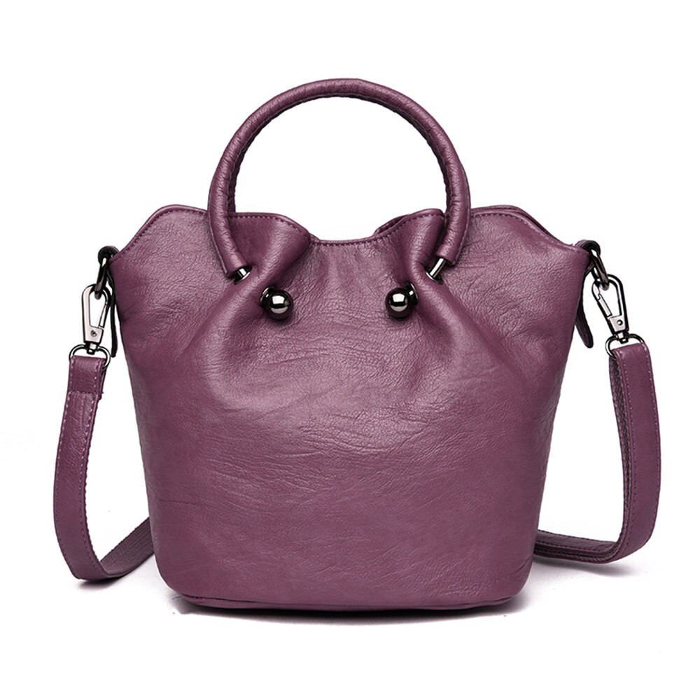 Women bag Women's leather Handbags Stylish metal ring handle Luxury