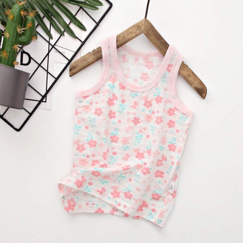 Zomer Meisjes Bloemen Tanks Mouwloze Tops Kids Kleding Katoen Printing Vest Baby Tiener Singlets Kinderen
