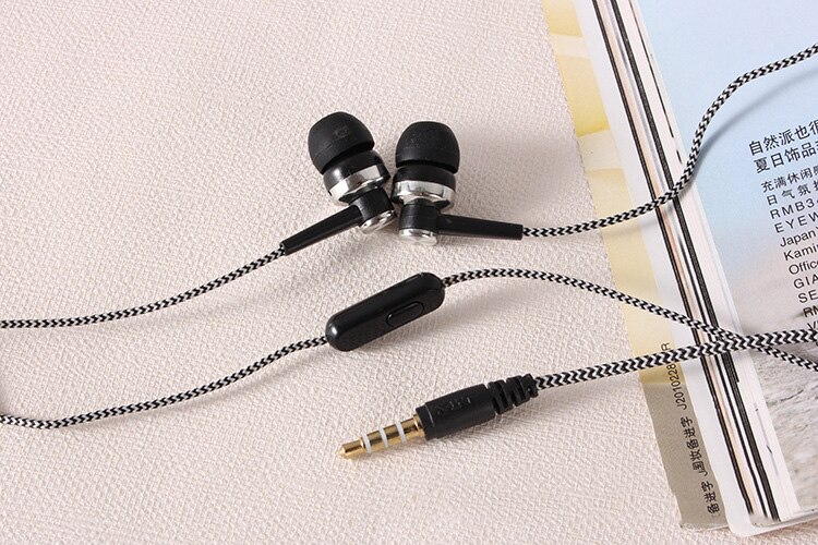 In-Ear Sport Earphones Bass Stereo Headset Braided Line For Iphone Samsung Huawei Xiaomi Laptop Universal Braided Earphones