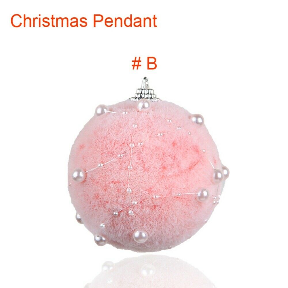 1pc jule plysj perle skum ball juletre ornament hengende kule ball anheng juletre dekorasjoner til hjemmet: B