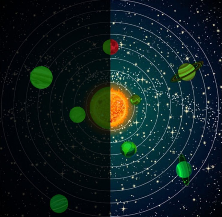 1 セット惑星ソーラーシステム蛍光壁スティック宇宙惑星銀河子供の部屋の寝室発光壁ステッカー