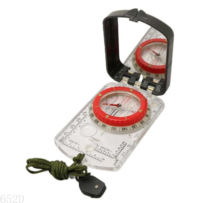 652d Hoge nauwkeurigheid Kompassen met spiegelnavigaties Tool voor het wandelen camping variabele declinatie Practical Tool: Army Green