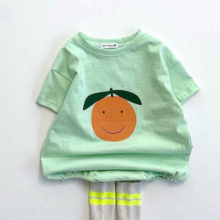 Milancel Baby Kleding Korte Mouwen Baby Meisjes Een Stuk Fruit Patroon Baby Jongens Bodysuits Pure Katoenen Baby Outfit: green fruit / 24M