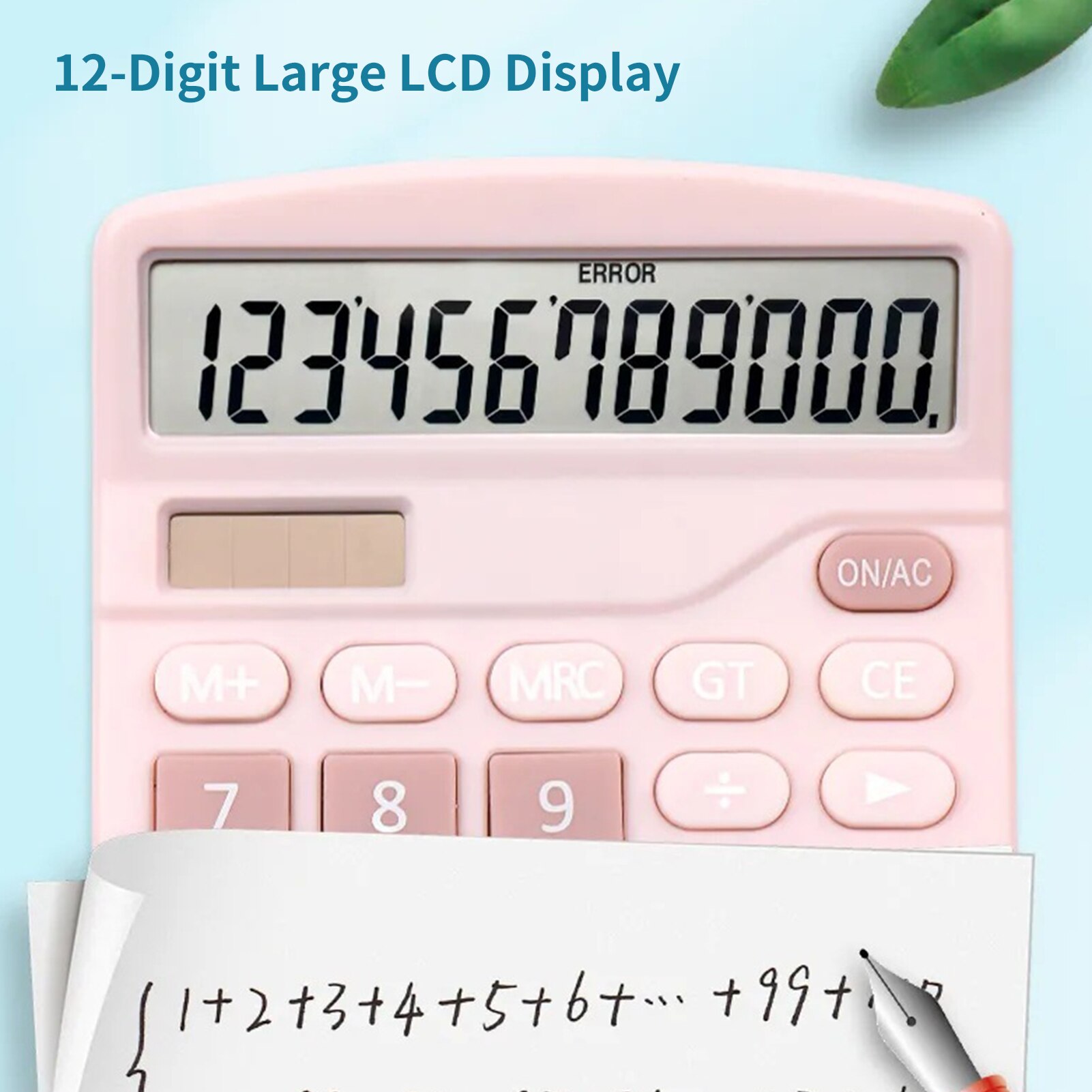 Desktop Calculator Standard Function Calculator with 12-Digit Large LCD Display Solar &amp; Battery Dual Power for Home Basic Office