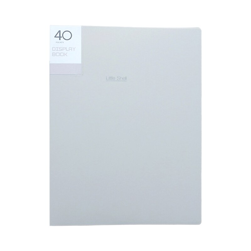 A4 Display Book 20/30/40/60 Pages Transparent Insert File Folder Document Bag N7MA: Gray 40 Page