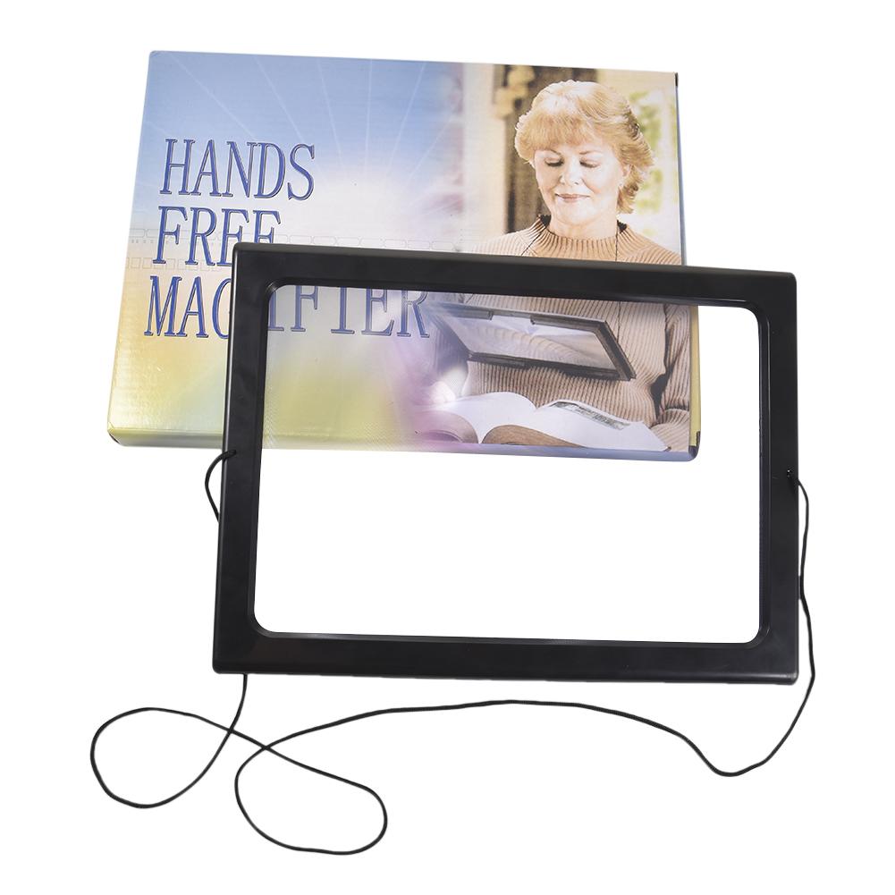 Handsfree Vergrootglas Grote Volledige Pagina Rechthoekige 3X Lezen Vergrootglas LED Verlichte Verlichte Draagbare Opvouwbare Desktop