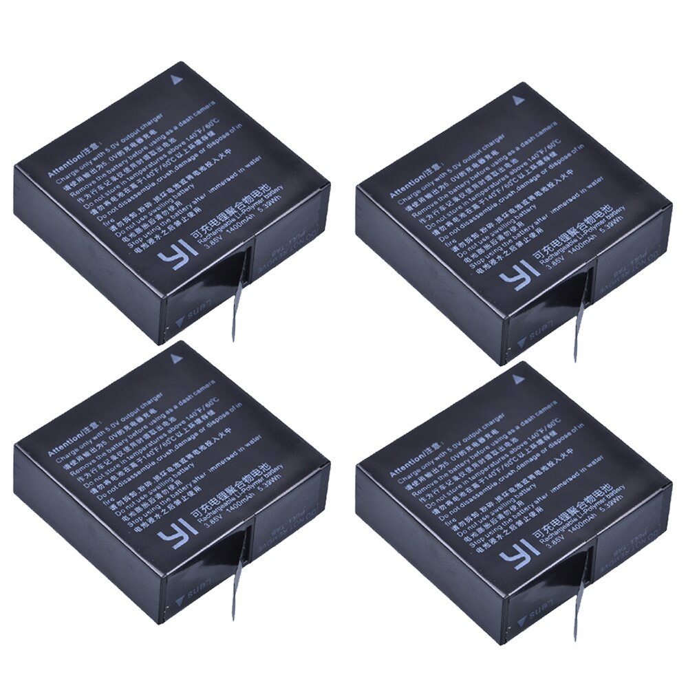 3.85v az16-1 paristoa xiaomi yi lite 2 4k 4k +  led usb 3 -paikkainen laturi xiao  yi 4k -toimintakameran akulle: 4 akkua