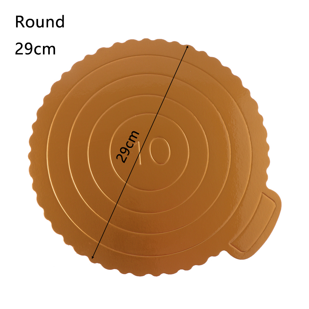 Mousse Cake Boards Gold Paper Cupcake Dessert Display Tray Pastry Baking Mat Cake Decor Tool Kitchen reposteria pasteleria Tool: 29cm Round
