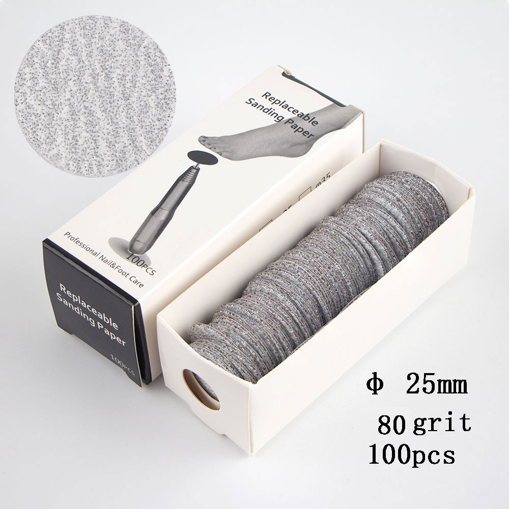 Papel de lija reemplazable para pedicura, herramienta para quitar callos y cutículas, Lima eléctrica para pies, herramientas de pedicura de piel muerta dura, 100 Uds.: Amarillo claro
