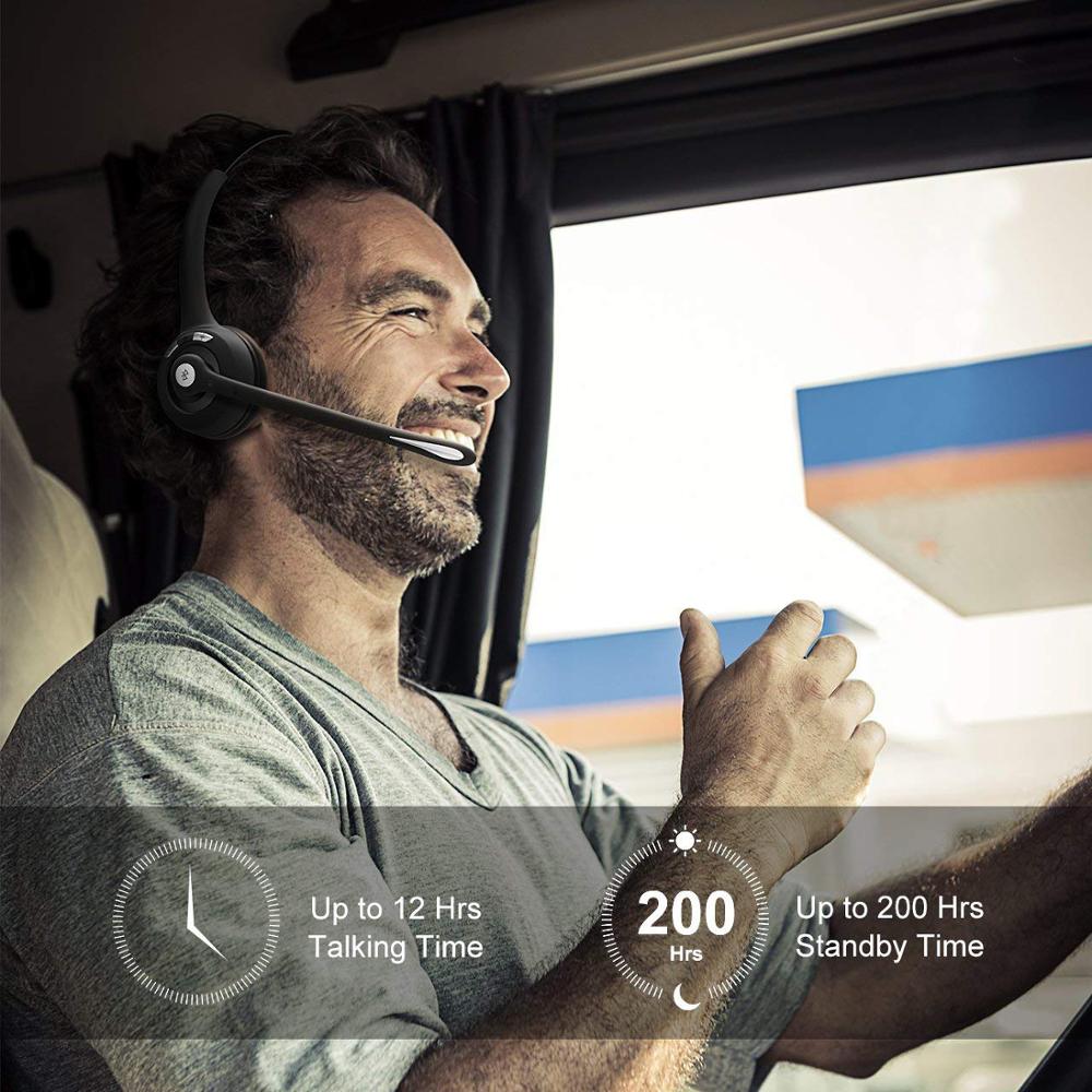 Mono Hoofdtelefoon Draadloze Bluetooth Headset Met Ruisonderdrukking Met Microfoon Voor Call Center Office Telefoon Trucker Drivers Oortelefoon