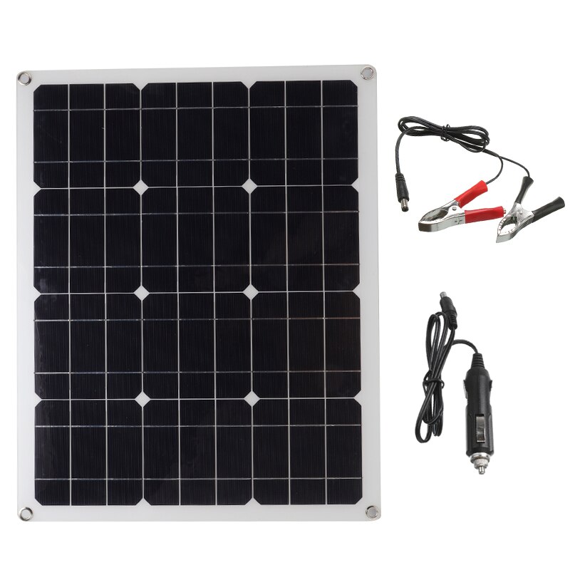 12V Solar Panel50W double USB Output Solar battery Panel Solar For Tourist Mountaineering 10/20/30/40/50A controller Waterproof: only solar panel