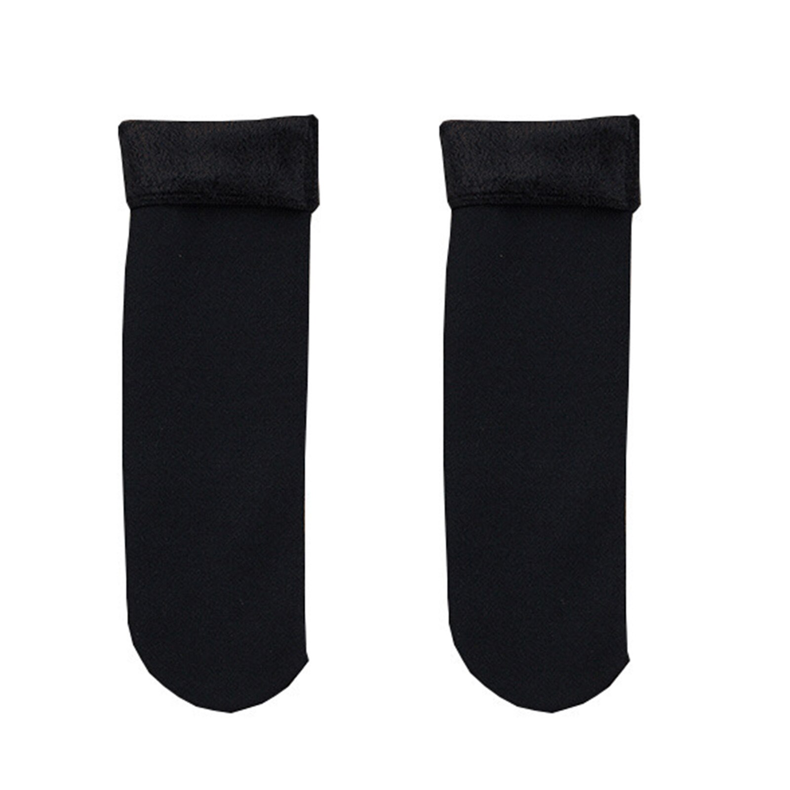 5 pares de calcetines de nieve de las señoras más los calcetines gruesos del tubo del terciopelo que engrosan el calcetín grueso forrado del forro polar WHShopping: Black