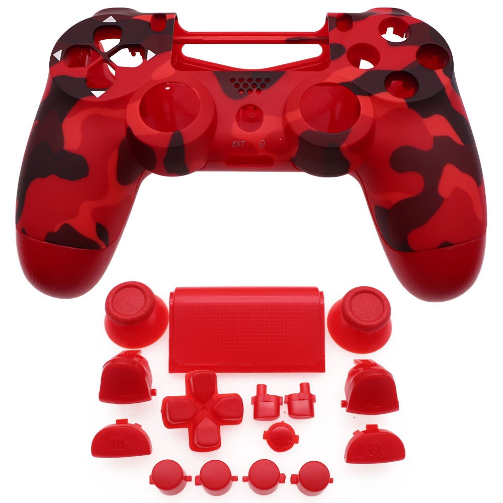 TingDong Full Plastic Hard Shell + Buttons Mod Kit For JDS JDM-050 055 For PS4 5.0 Controller Housing Cover Case: Brown