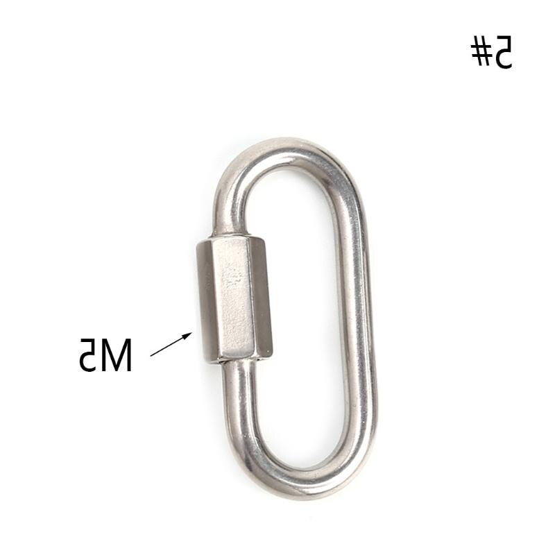 Stainless Steel Screw Lock Climbing Gear Carabiner Quick Links Safety Snap Hook: M5