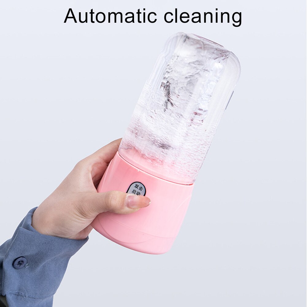 400ml 4/6 Blades Mini Portable Electric Fruit Juicer USB Rechargeable Smoothie Maker Blender Machine Sports Bottle Juicing Cup