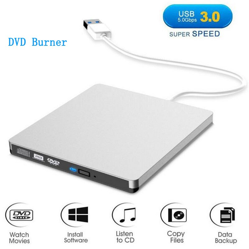 Cd Speler Externe Dvd Drive Usb 3.0 Draagbare Cd/Dvd +/-Rw Drive Slim Externe Cd Dvd rom Rewriter Brander Voor Laptop Desktop: DVD burning