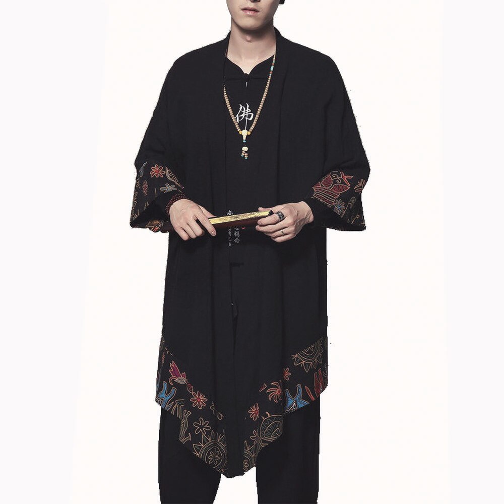 Japanse Kimono Vest Mannen Haori Yukata Mannelijke Samurai Kostuum Kleding Kimono Jas Heren Kimono Shirt Yukata Haori FF001