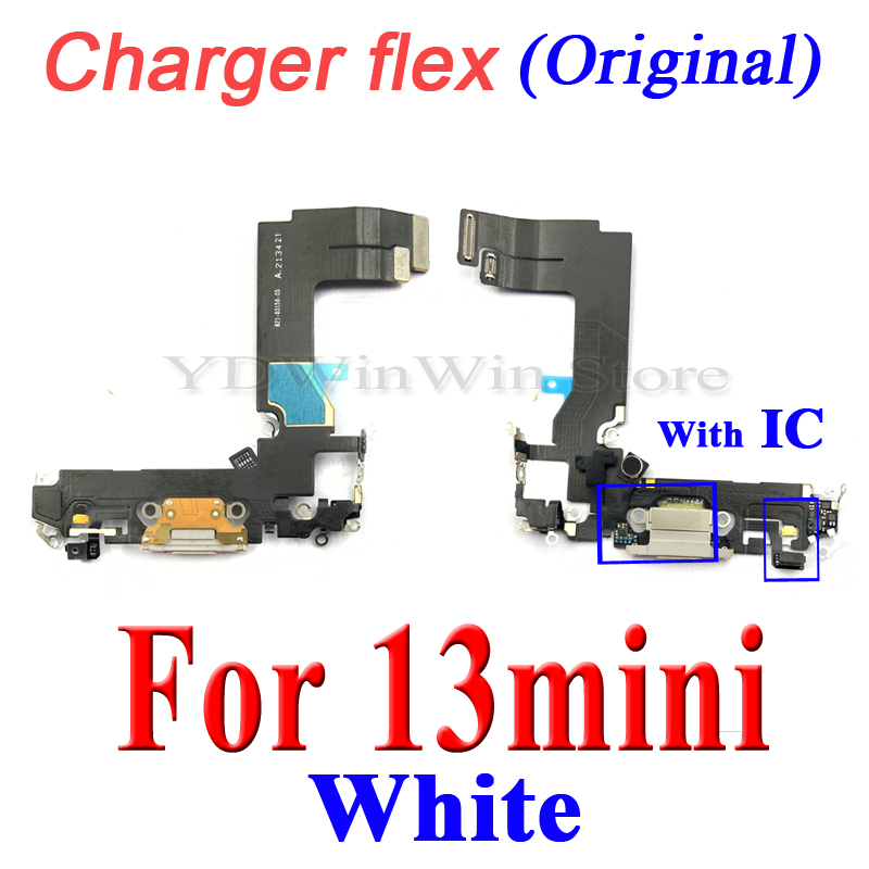 Dock Connector Charger Port Flex Cable For iPhone 13 Pro Max 13 mini USB Charging With Microphone IC Ribbon Replacement