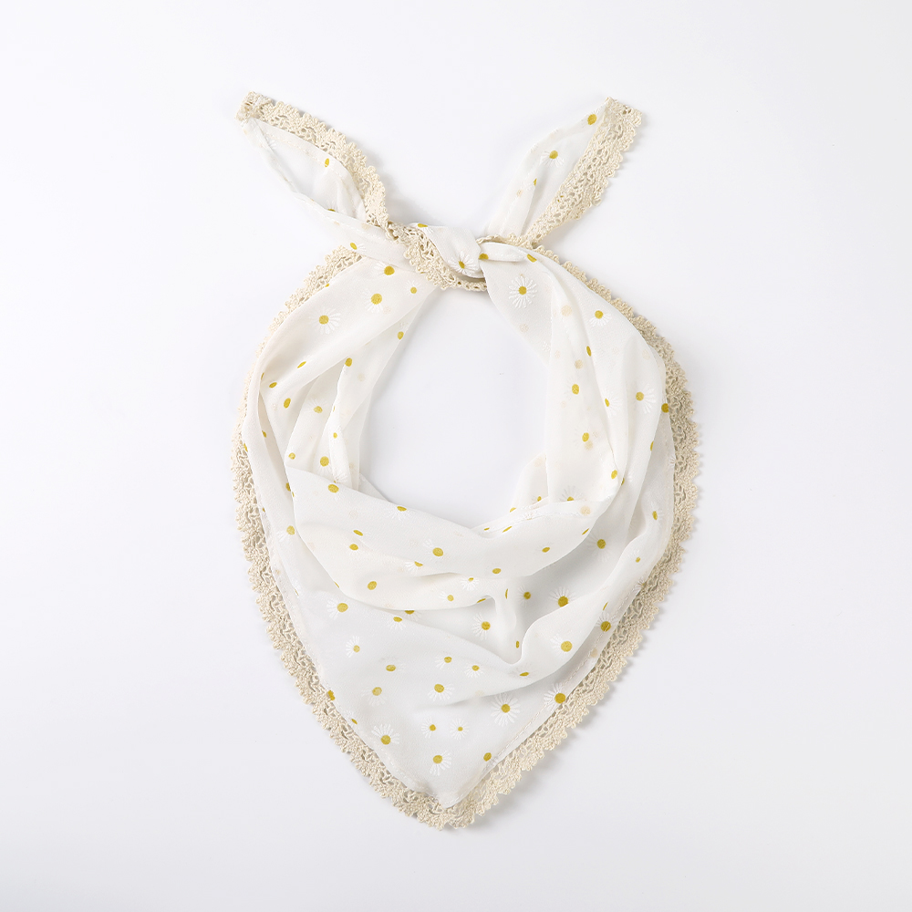 Bufanda triangular con estampado de tela, bandas para el cabello con flores, turbante, Bandana, diademas para mujer, accesorios para el cabello Retro dulces: Naranja