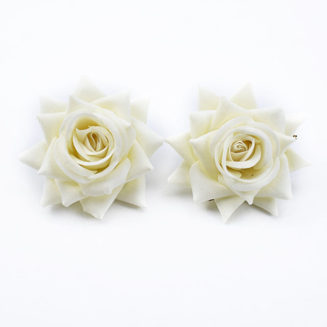 30/100PCS Kunstbloemen voor Kerst Woondecoratie Bruiloft Bruids Accessoires DIY Krans Een Cap Zijden rozen: S / Beige