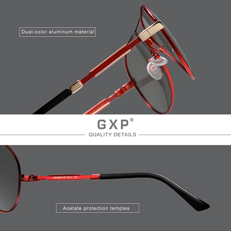 GXP Aluminum pilot Sunglasses Polarized Sun glasses Men And Women Mirror Photochromic Lens Anti-glare Driving Eyewear