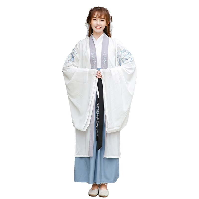 Ancient Hanfu Dress Female Student Costume Embroidery Tang Suit Classical Fairy Princess Outfit Ancient Stage Dress