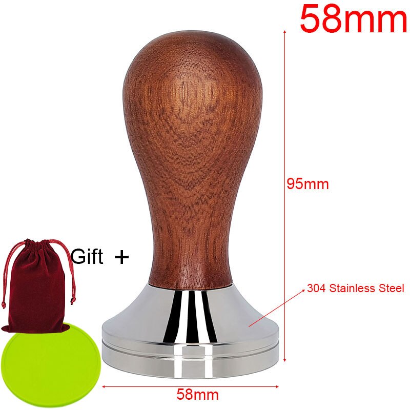 Compactador de café con mango de madera, espresso, amoladora, ZD, hecho a mano