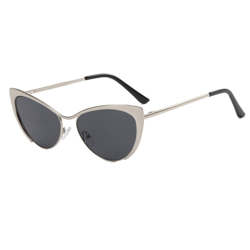 Shauna Anti-Blauw Licht Mode Vrouwen Cat Eye Optische Brilmonturen Lente Hinger Metalen Gradiënt Zonnebril UV400: Paars