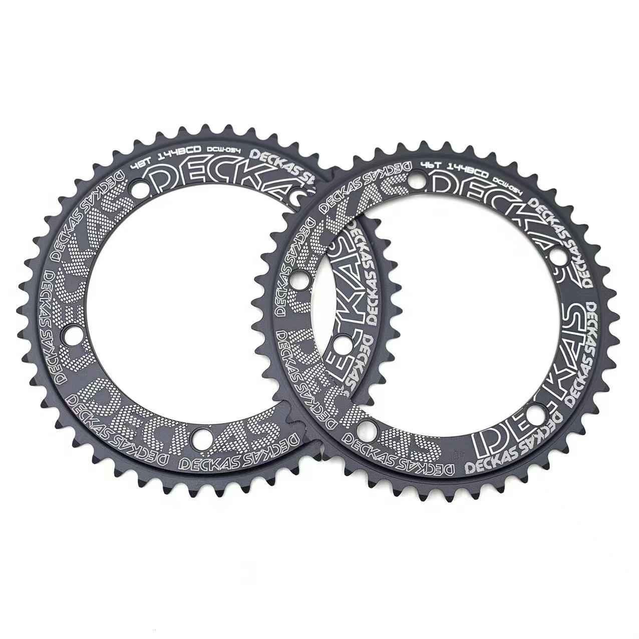 Deckas-piñón fijo para bicicleta de pista, rueda dentada especial de una sola velocidad, 144BCD, fixie, anillo de cadena redondo 44T-58T, diente 144 bcd