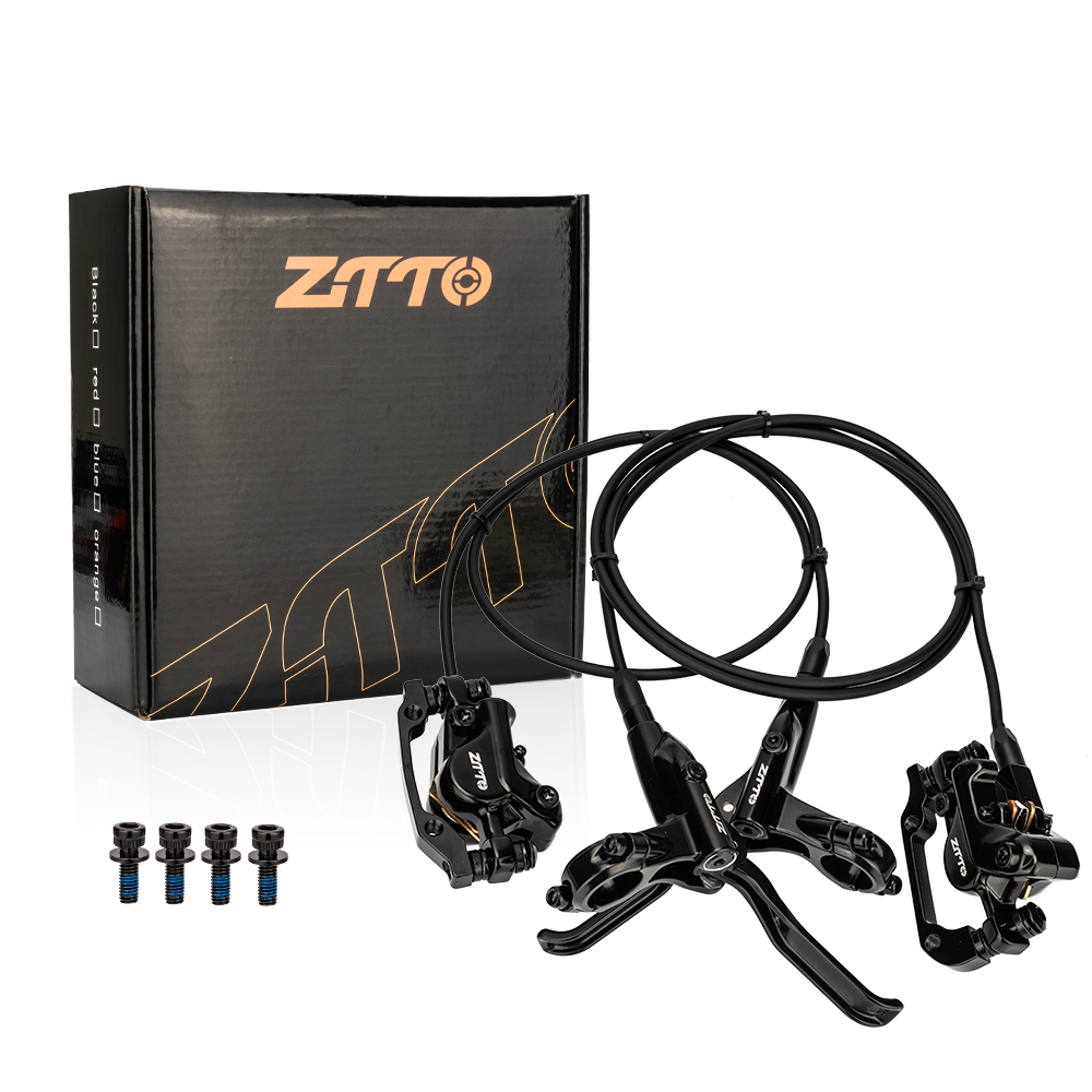 Ztto Mtb Fiets Hydraulische Schijfrem Remklauwen G55 Mountain Fiets Dual Zuiger Linksvoor Rechts Achter Olie Rem: Black-Left F Right R
