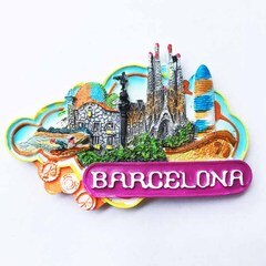 Barcelona, Spanje 3D Magneet Reizen Souvenirs Woondecoratie Koelkast Magnetische Stickers: 3