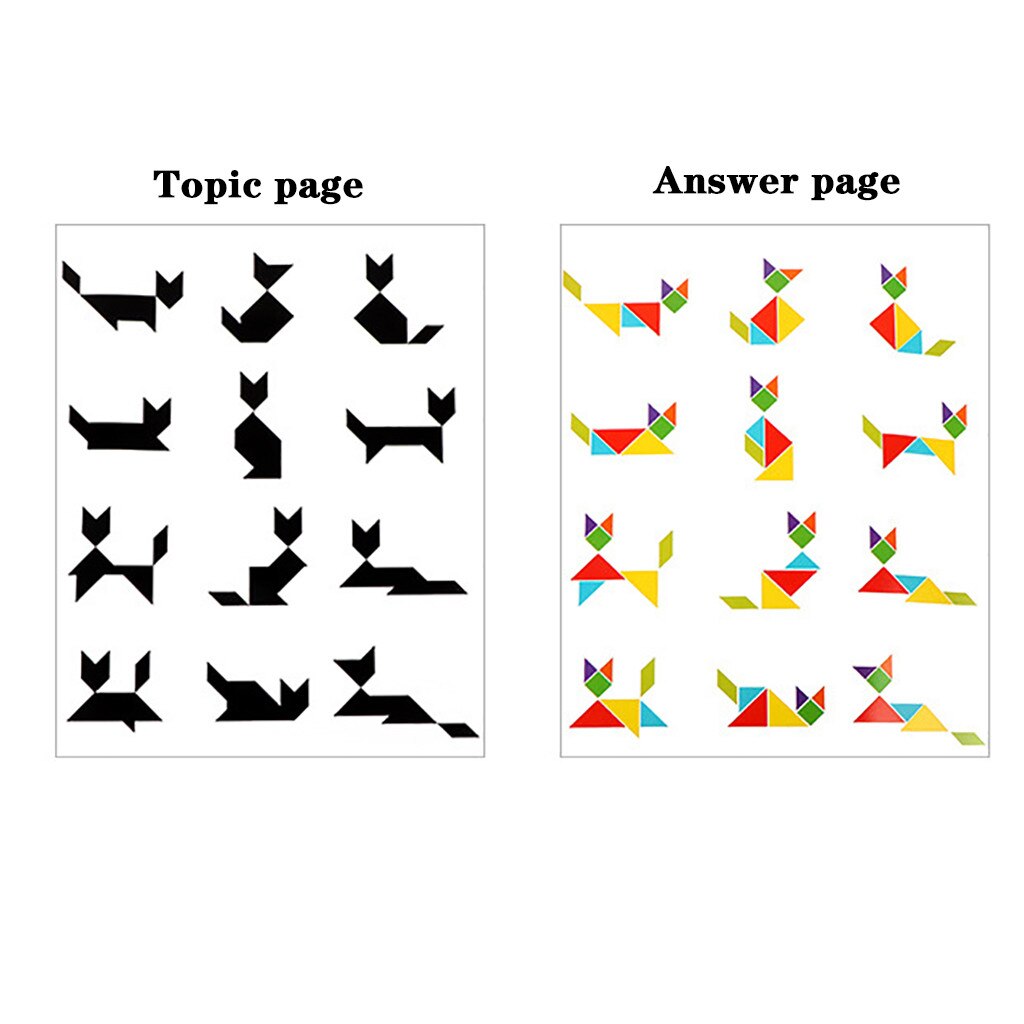 Kinderen Houten Magnetische Tangram Puzzel Reizen Game Educatief Boek Kinderen Speelgoed Kinderen Creatief Plezier Speelgoed Jongen Meisjes