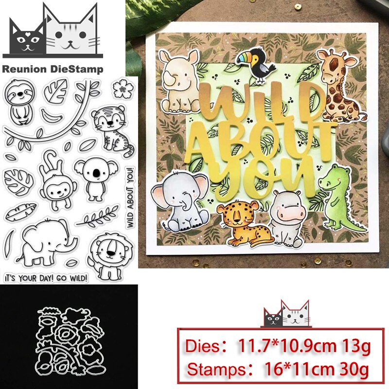 Wiedervereinigung Affe Ebene Zoo Metall Schneiden Stirbt und Briefmarken Schablone für DIY Scrapbooking Foto Album Präge Dekorative Papier Karte: sterben und Briefmarke
