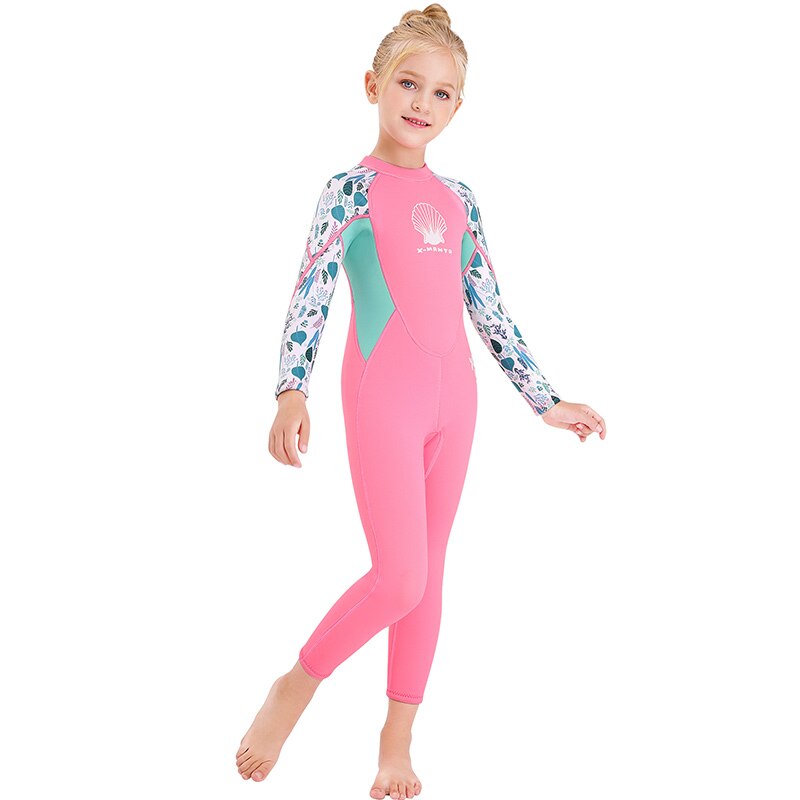 2.5MM Neoprene Wetsuits Kids Swimwears Diving Suits Long Sleeves Boys Girls Surfing Children Rash Guards Snorkel One Pieces: A / S