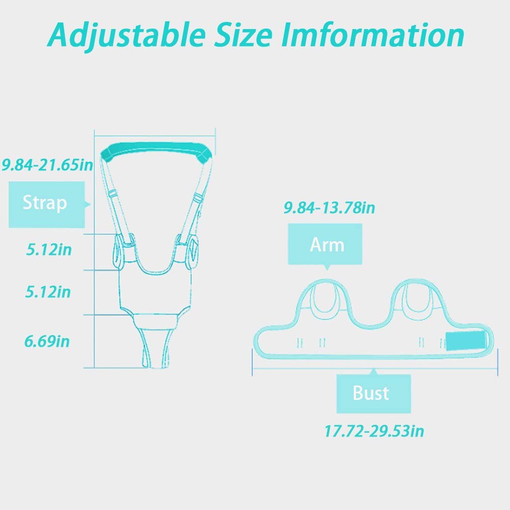 Baby Walker Leash Toddler Safety Harness Sit to Stand Learning Helper Infant Training Cotton Pads Toddler Hand-held Assistant