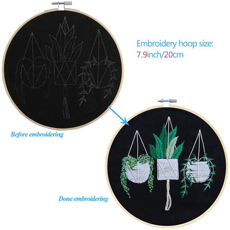 Embroidery Starter Kit with Pattern, Cross Stitch Kit Including Stamped Embroidery Cloth with Pattern