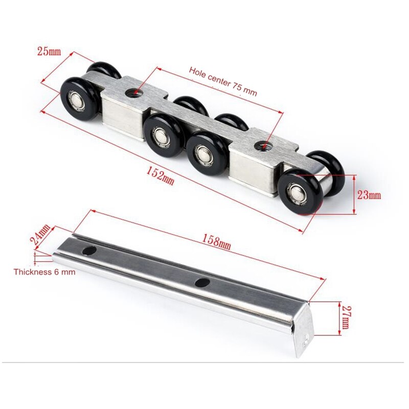 Heavy-duty Sliding Door Pulley Bathroom Kitchen Door Hardware Rollers Barn Door Rollers Pulley Sliding Hanging Wheel 1 SET