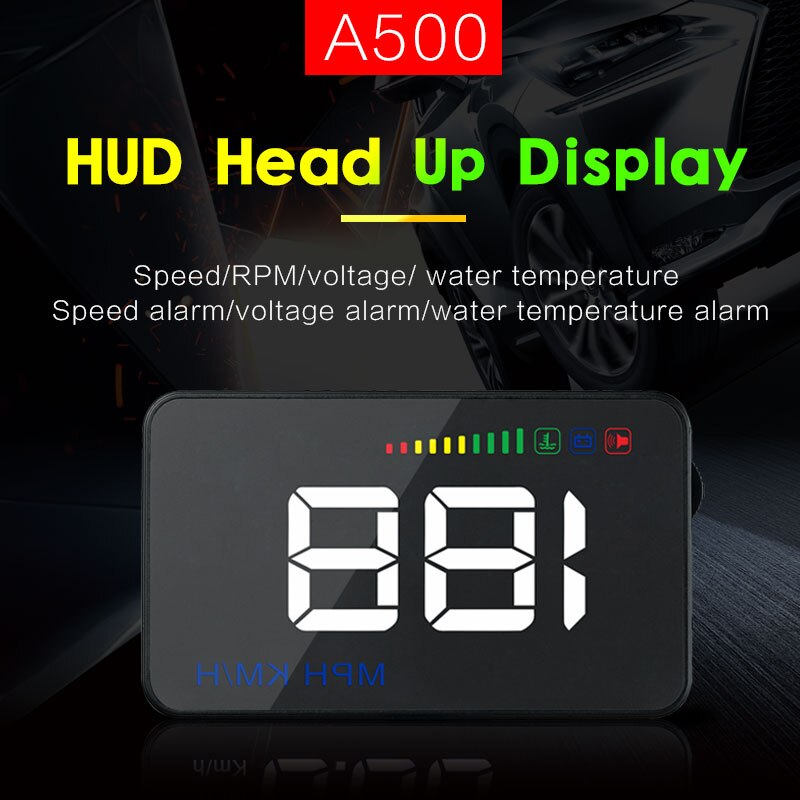 3.5 HUD OBD obd2 hud Car Alarm System Auto Speed Projector Digital Display Water Temperature Gauge Security Better Than TPMS